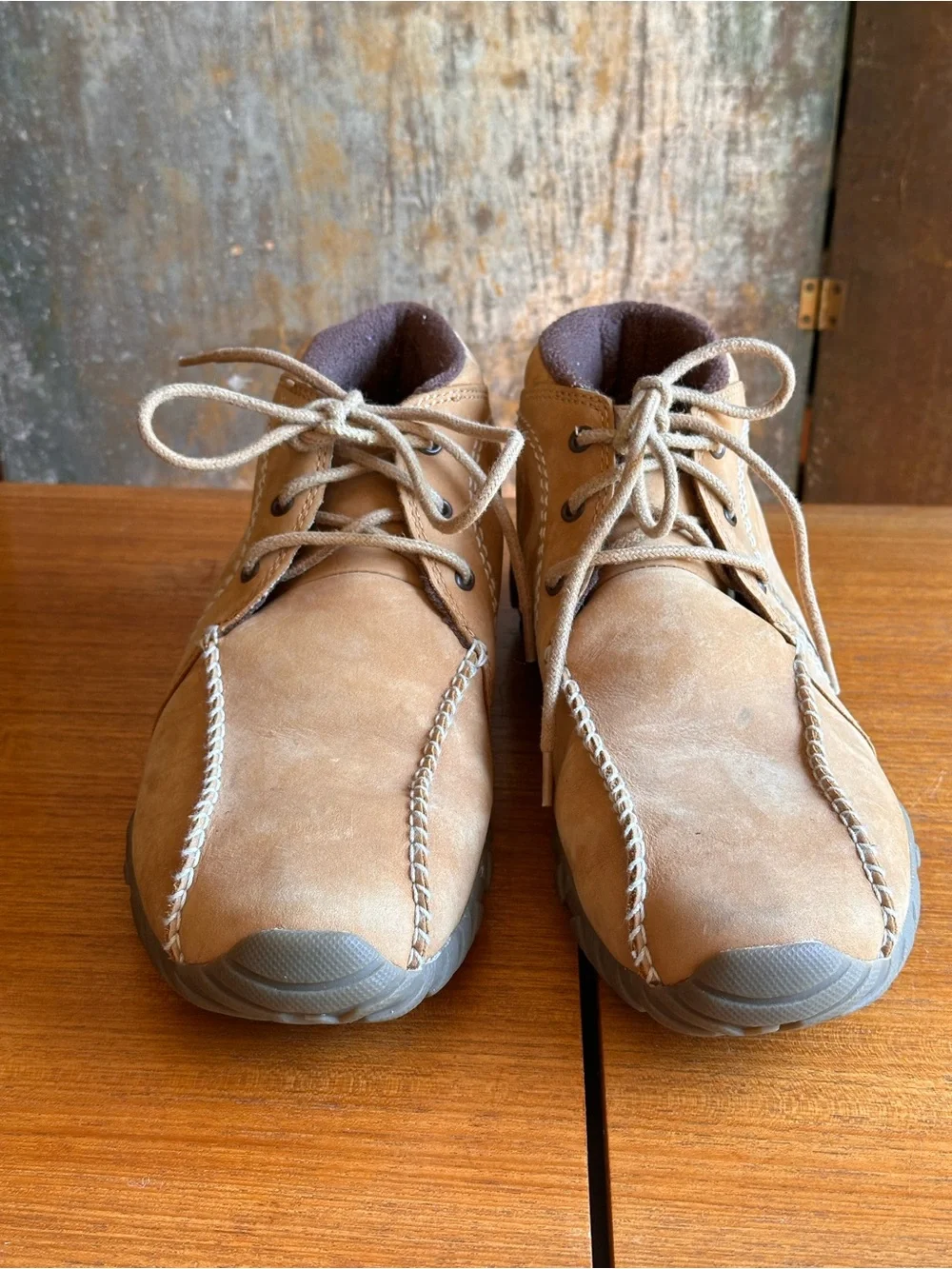 Teva Men's 6561 Tan Lace-Up Suede Chukka Moccasin Boots Size 10